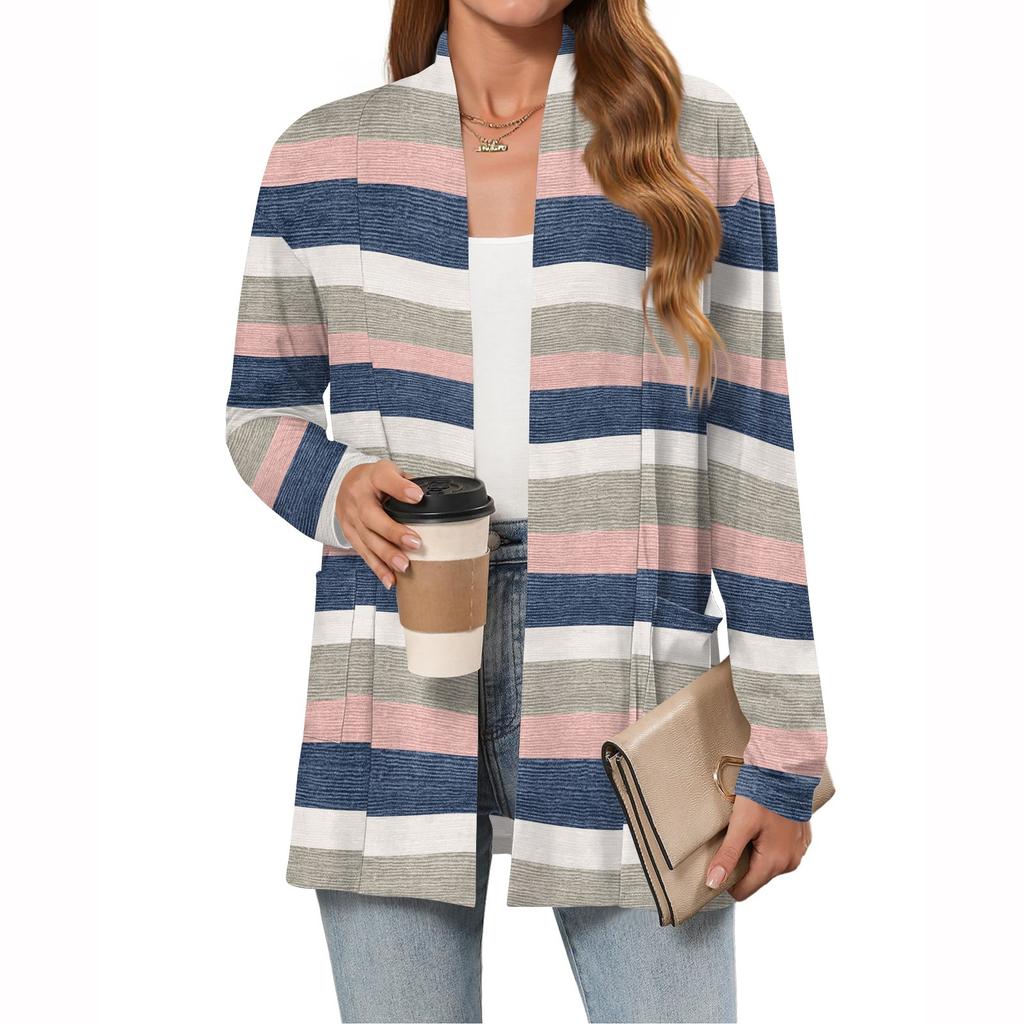 Women's Lightweight Cardigan Sweaters Open Front Long Sleeve Casual Loose Thin Cardigans With Pockets