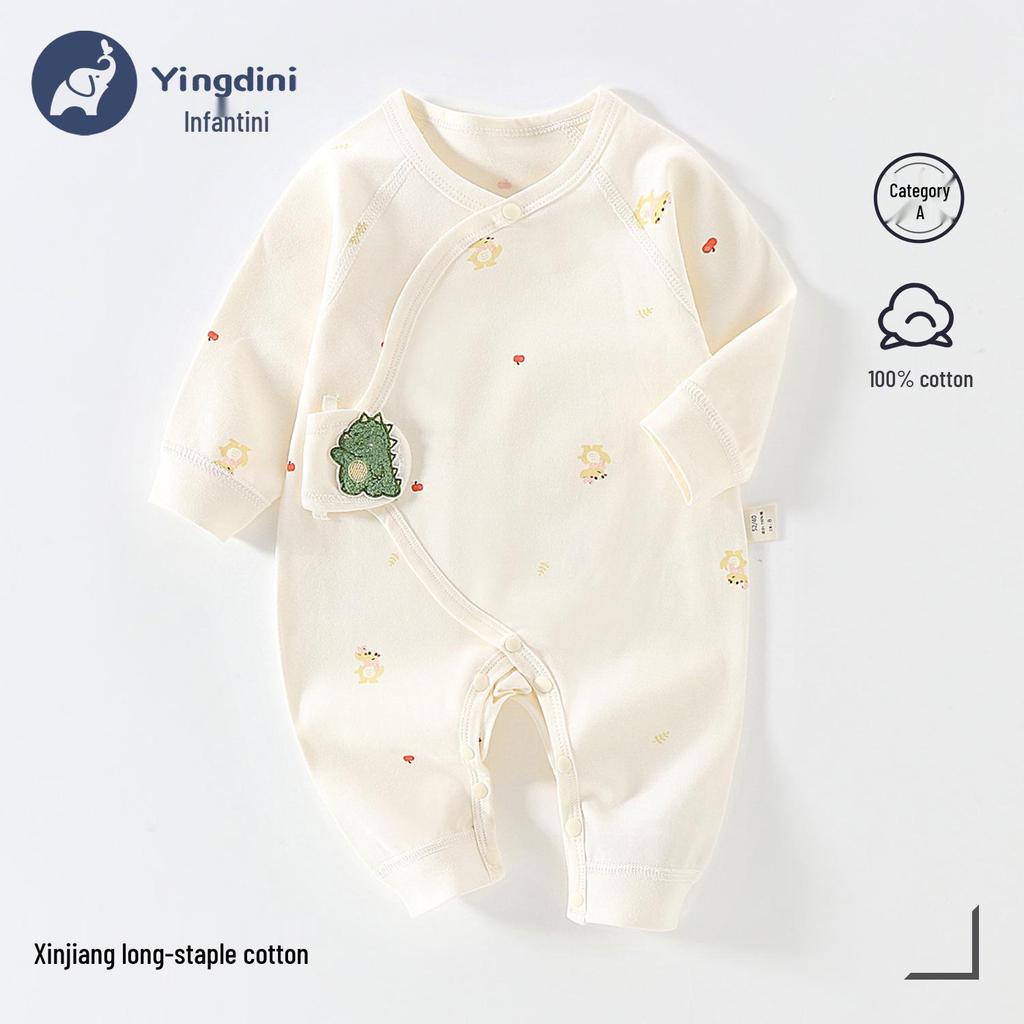 Neugeborenen Strampler aus reiner Baumwolle mit Schmetterlingsmotiv - Atmungsaktiver doppellagiger Anzug für Herbst und Frühling