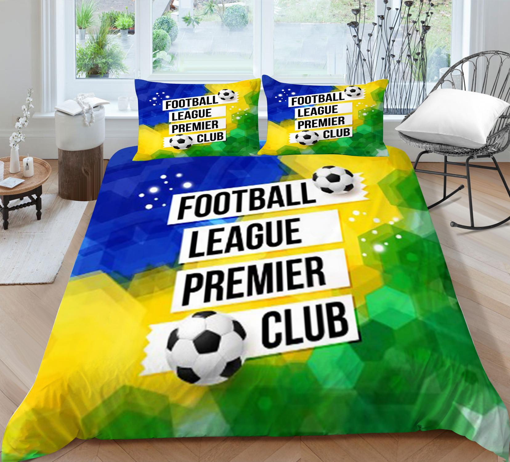 

Пододеяльник для футбола, наволочка, постельное белье, пододеяльник для спальни, полноразмерный комплект двуспальной кровати, 2/3 кусочка ткани из микрофибры, мягкая домашняя одежда DE 100x135cm