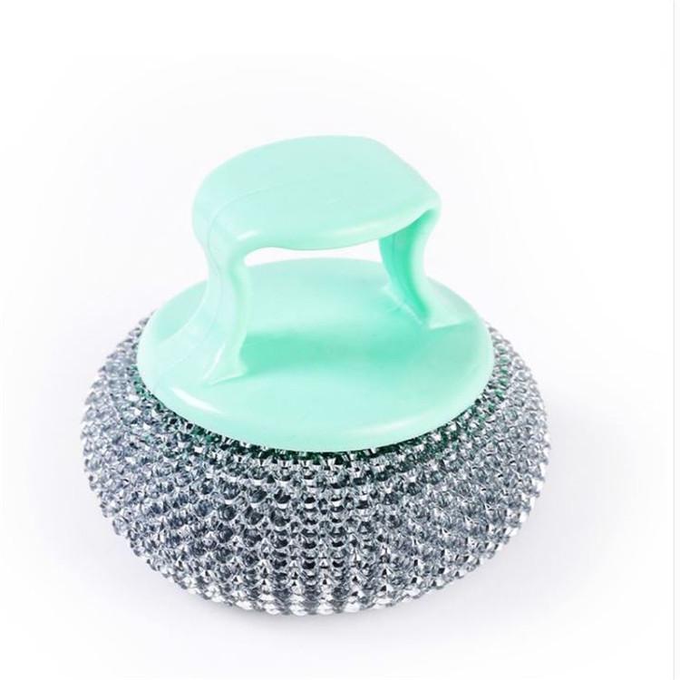 Removable & Washable Steel Wool Cleaning Ball: Pet-Safe, Non-Shedding, Non-Abrasive, Non-Stick Kitchen Brush