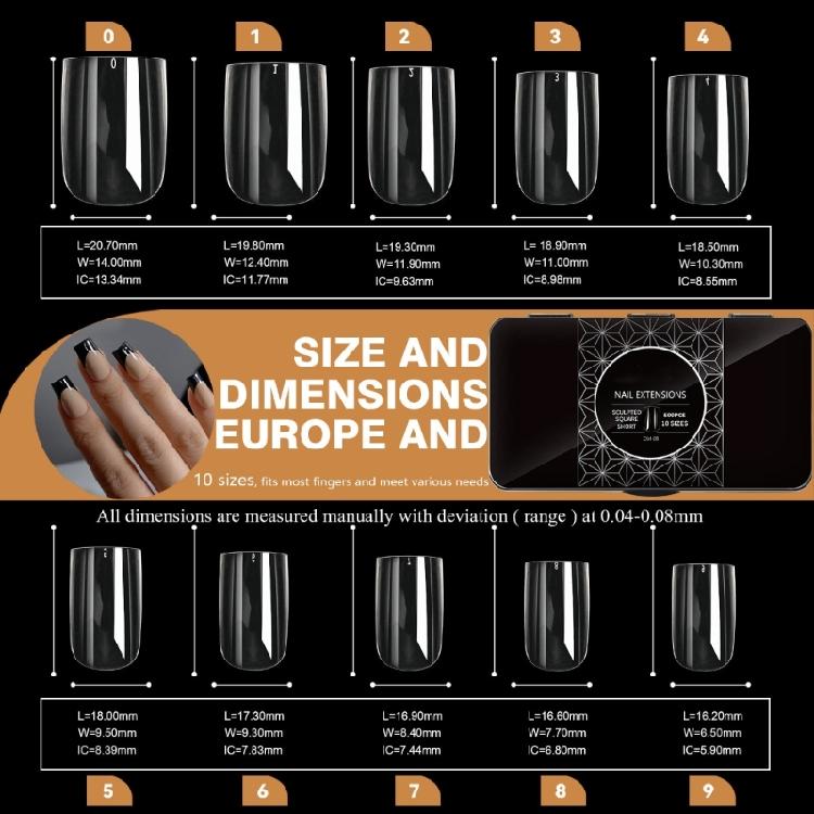 Versatile Clear Gel Nail Tips Transparent Nail Extensions Great for Daily Wear