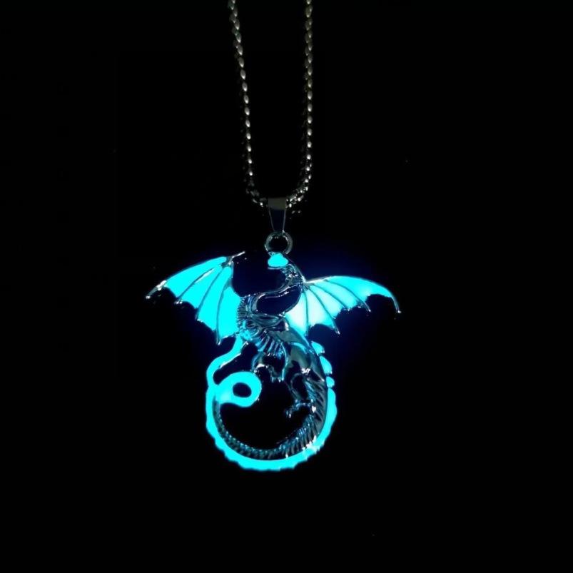 Domineering Luminous Flame Dragon Necklace Men's Cool Luminous Dragon 2025 New Fashion Trendy Men's Pendant Couple Jewelry