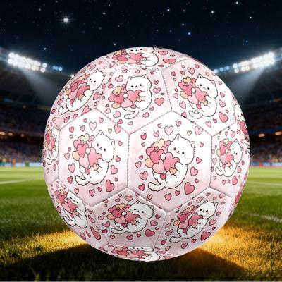 1pc Love Hearts Cat Size 5 Soccer Ball Professional Lightweight Durable Match Training Football Indoor &Outdoor Sports BallTraining Ball Y3