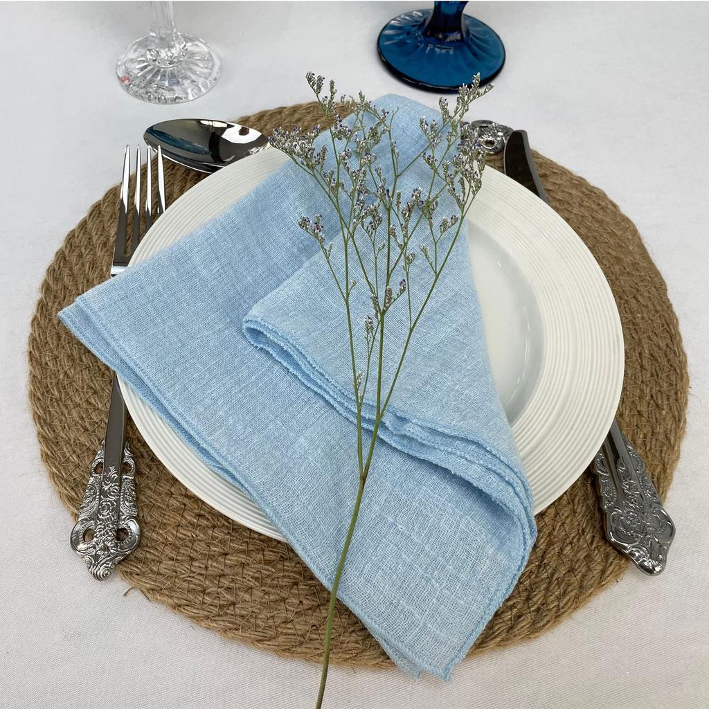 6pcs, Cotton Cloth Napkins 32x32cm, Handmade Cloth Solid Color Napkins, Delicate Handmade Cloth Napkins For Dinners, Parties