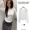 The Pink Women Slim Fit Ribbon Layered Long Sleeve Tee