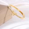 Titanium steel , European and American fashion bow diamond , girls' advanced sense of light luxury, non-fading butterfly 
