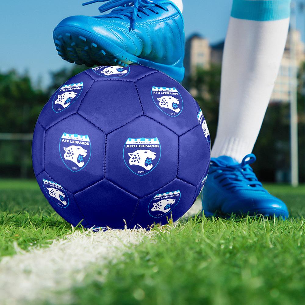 AFC Leopards Indoor Soccer Ball Colorful All Ages Size 5 Machine Stitched PVC Competition Ready Durable High-Bounce