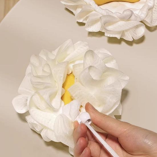 2 In 1 Bath Ball Elastic Hexagonal Mesh Shower Ball Foam-enhancing Bath Accessory Bubble-boosting Shower Tool