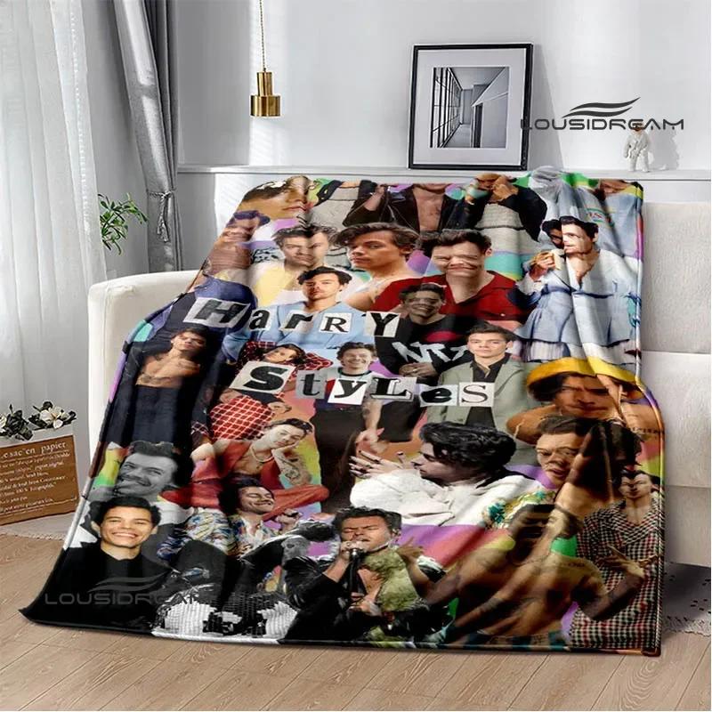 Sänger H-Harry-Styles bedruckte Decke Picknickdecken Flansch warme Decke Weiche und bequeme Decke Bettwäsche Geburtstagsgeschenk