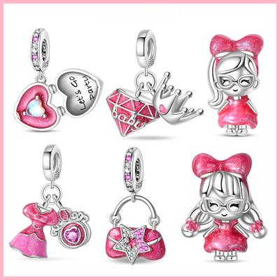 Se potrivește Pandora 925 Brățară Originală Femei din Argint Sterling 925 Seria roz Cutie muzicală Charms Mărgele DIY Bijuterii fine Cadouri Nou în
