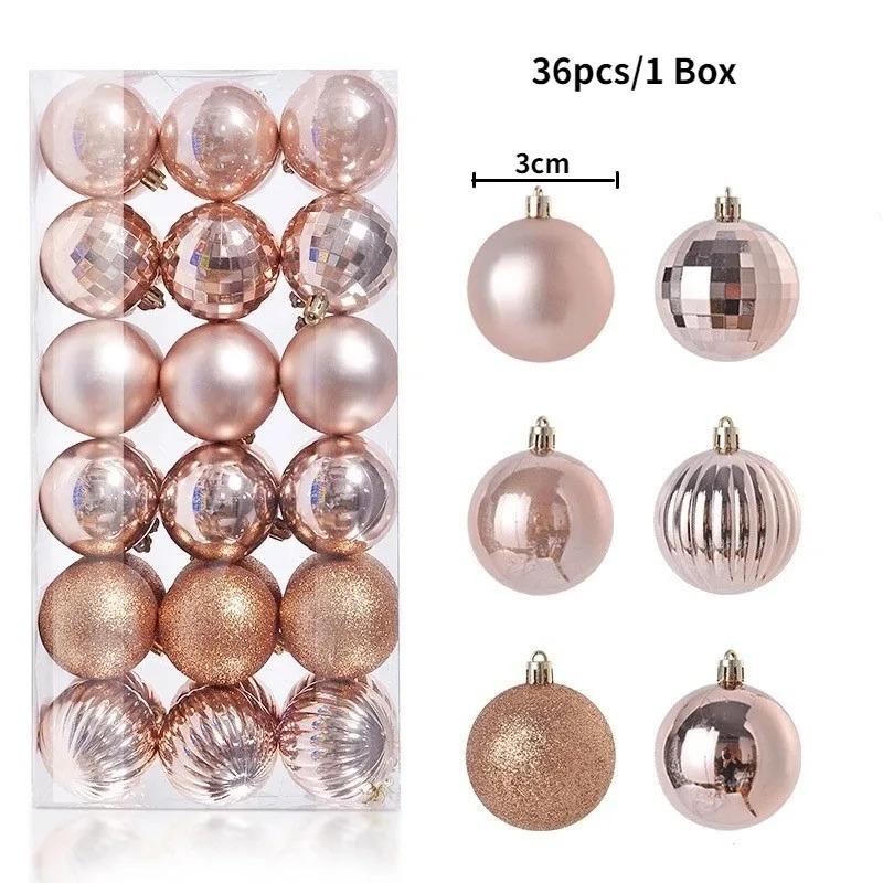 24Pcs 3cm Christmas Balls Christmas Tree Decoration Xmas Hanging Tree Pendants Home Party Christmas Tree Decor New Year Gifts