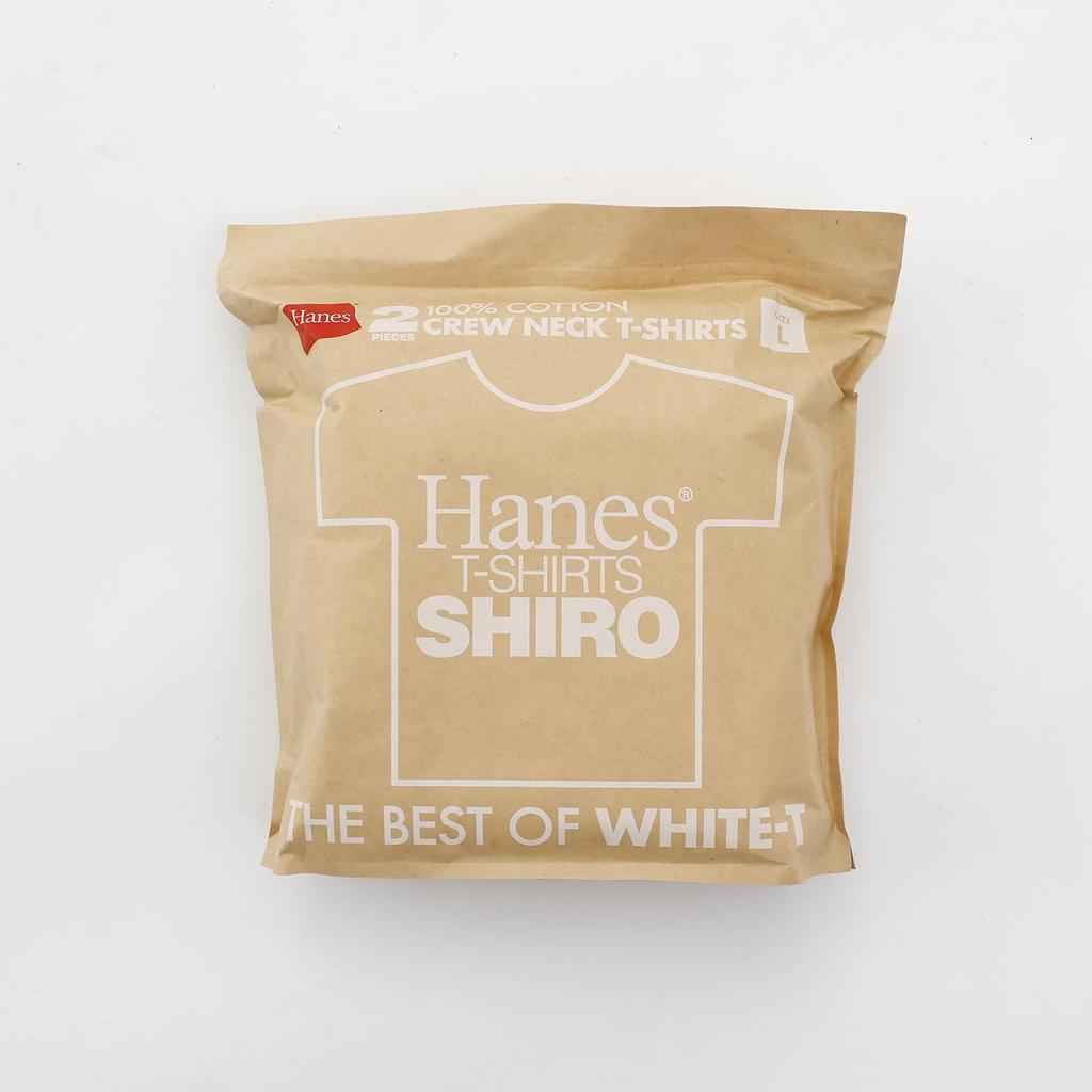Two-pack of short-sleeved T-shirts by SHIRO, 100% cotton, seamless construction, tagless, Hanes white crew neck T-shirts, men's underwear, HM1-Z701-01