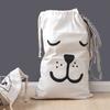 Large Laundry Bag Cotton Linen Drawstring Duffle Fabric Laundry Storage Organizer for Clothes Toys Dirty Clothes Printing Bag