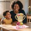 Romantic Mother's Day Greeting Card Blessing Creative 3D Award Cup Greeting Cards with Envelope Paper Sculpture Thank You Card