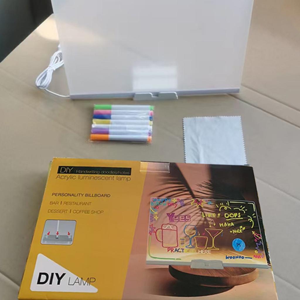 DIY Handwritten Luminous Night Light Erasable Message Board Atmosphere Light Acrylic Painting Board Stall Display Board