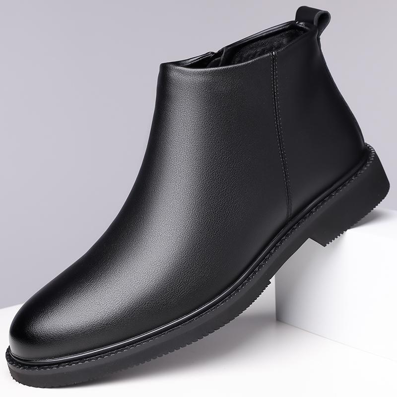 Fashion Brand Men's Chelsea Boots Oxford Business Work Shoes Genuine Leather Handmade Boot Shoes For Formal Dress Wedding Business Party