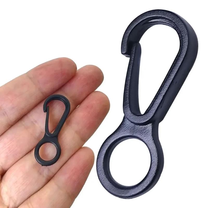 20Pcs Durable Black Plastic Snap Hooks Sturdy Buckles for Keychains Backpacks Camping Travel Outdoor Activities