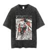 Vintage Washed Tshirts Chainsaw Man Anime T Shirt for Men Women Harajuku Oversize Tee Cotton Fashion Streetwear Unisex Tops