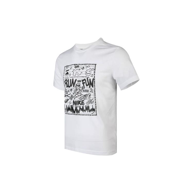 Nike RUN FUN Printing Short Sleeve White Men s CZ8686-100 XL