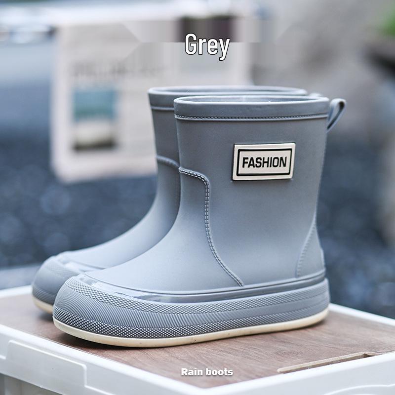 

Women s Waterproof Adjustable Mid-Calf Rain Boots with Soft Sole & Fixed Drawstring 37