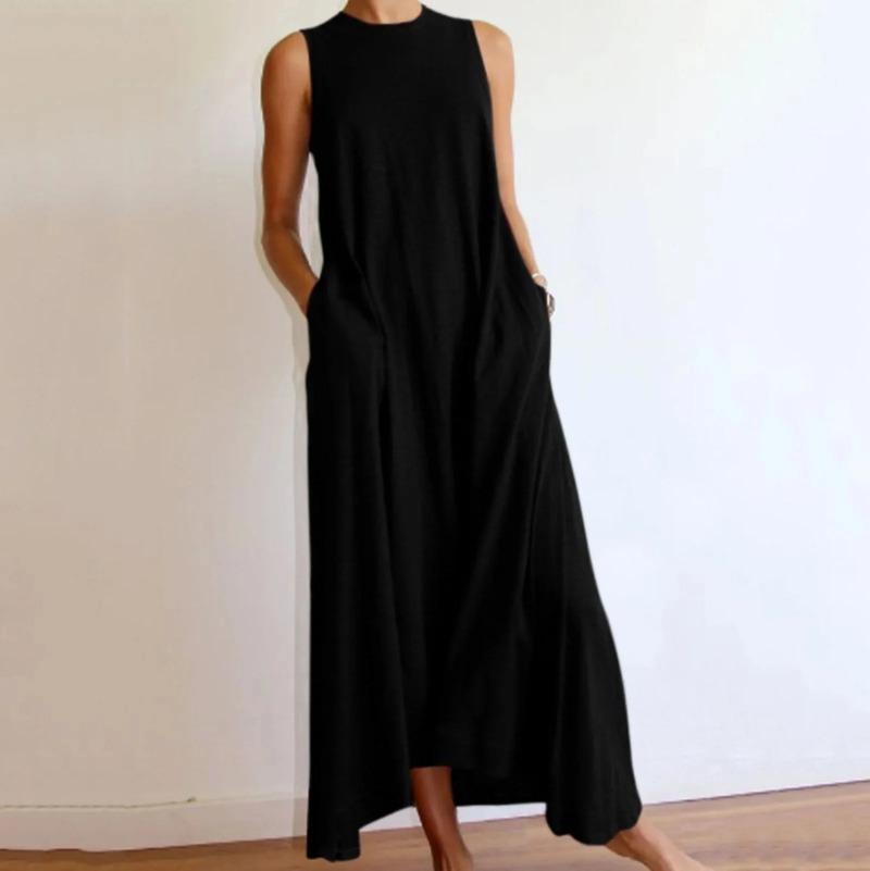 

LYRIA Ladies Plus Size Knit Round Neck Dress, Bestseller In Summer Plus Size Collection S чорний