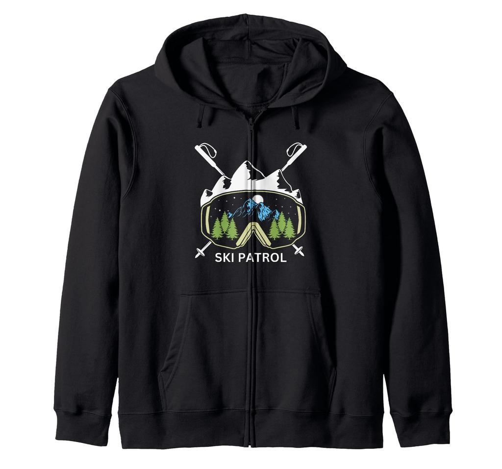 Ski Patrol Ski Goggles Mountain Zip Hoodie