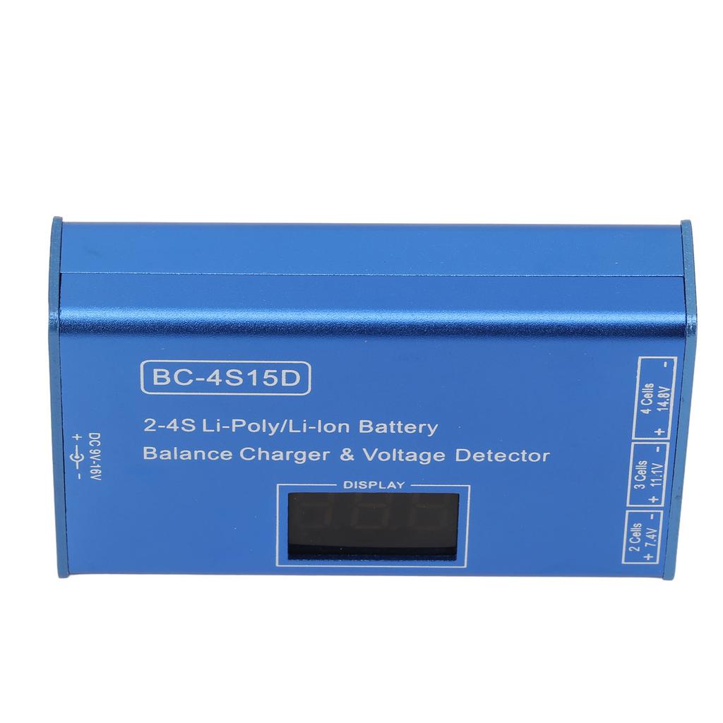 Battery Balance Charger 2‑4S Voltage Tester Digital Display AC 100‑240V for Lithium Batteries US Plug
