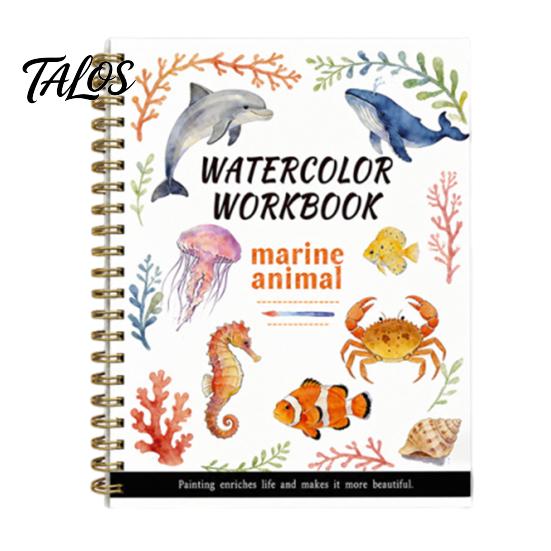 Watercolor Coloring Book for Kids Book, Clean And Bright Patterns Design, Thick Paper Sketchbook Multi-theme Paint Art Skill Development Nature Animal
