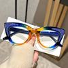 Elegant Cat Eye Reading Glasses with Rhinestone Decoration j Gradient Frame Reading Glasses +1.0 to +4.0 Dioptric Power