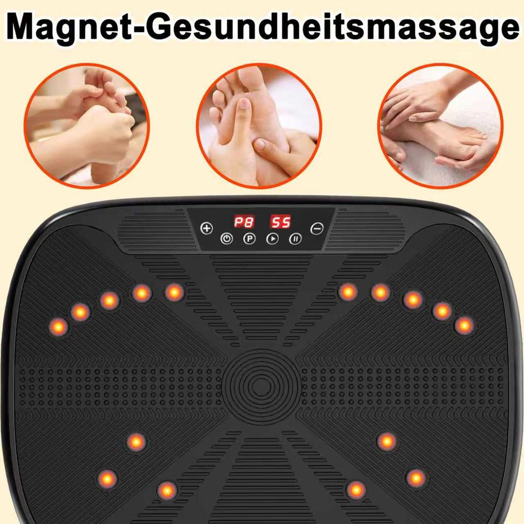Vibration Plate Training Device, Full-Body Training Fitness Platform, Vibration Plate with Resistance Bands for Home Equipment with Speed Control