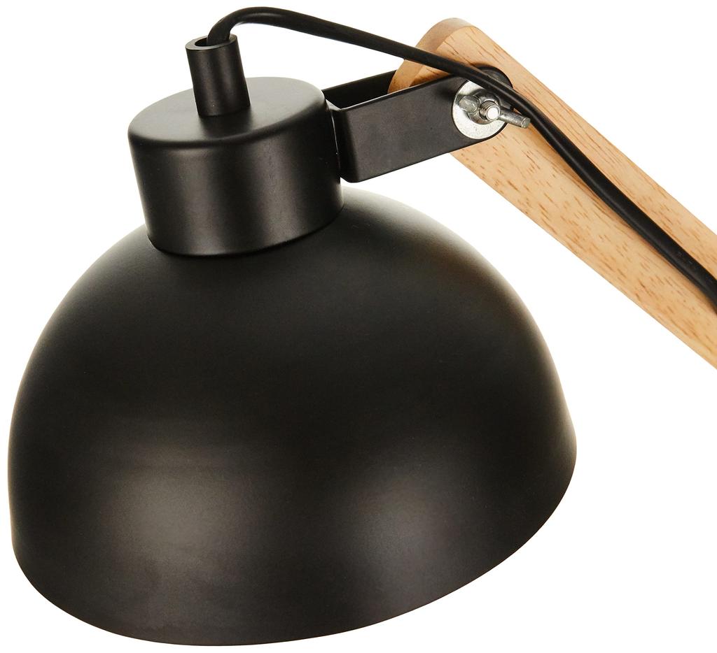 flexo vintage tipo arquitecto. madera/metal e27 60w color negro ø16x52cm edm