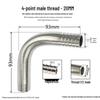 304 Stainless Steel 90° Welded Elbow Hose Fitting - Sizes 6, 8, 10, 12