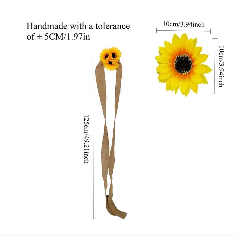 Floral Garlands For Decor Sunflower Fake Garland Rustic Realistic Flower Ribbon Decoration For Indoor Outdoor Wall Table Fence