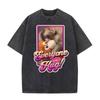 Punch The Funny Monkey Graphic T Shirt Unisex Women Clothing High Quality Crewneck Tshirts Oversized Vintage Washed Humor T Shirts