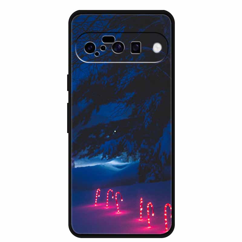 Christmas Phone Cases For Google Pixel 10 Case Silicone Soft Black Cover Christmas Tree for Pixel 10 Pro / 10 Pro XL Back Cover