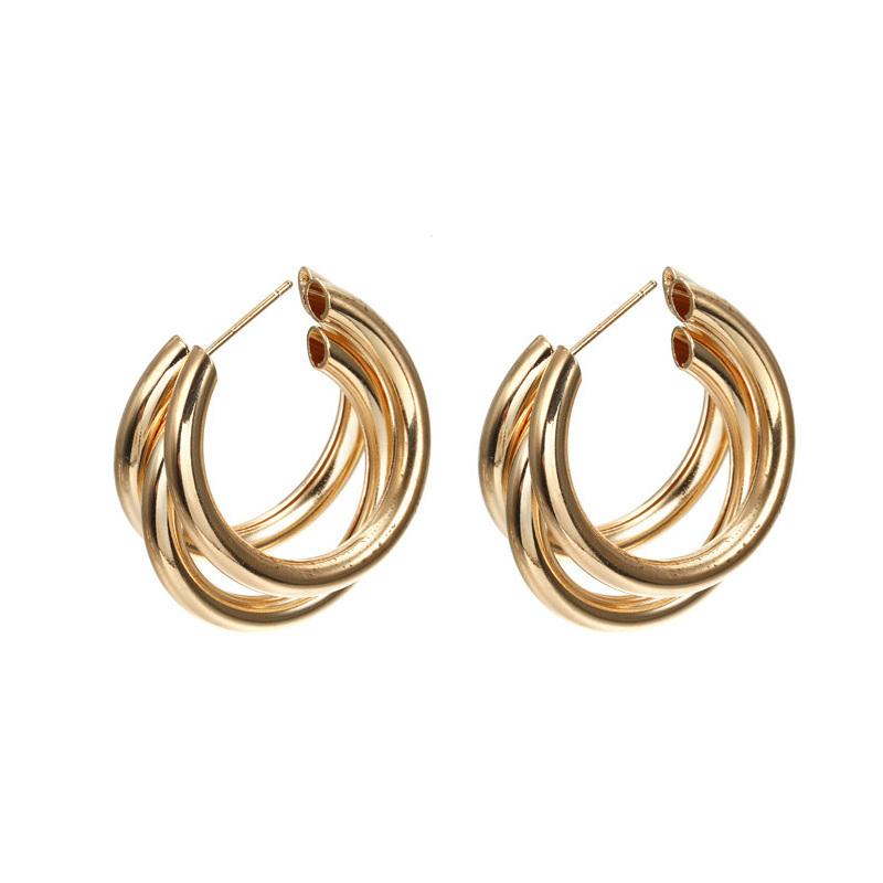 Fashion Statement Earrings Metal Round Geometric Earrings For Women Hanging Dangle Modern Jewelry Punk