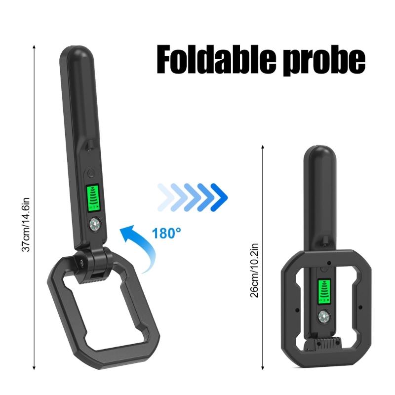 Metal Detector Foldable with LCD Display Sound Vibration Alarm 360 Degree Scanning for Easy Object Finding