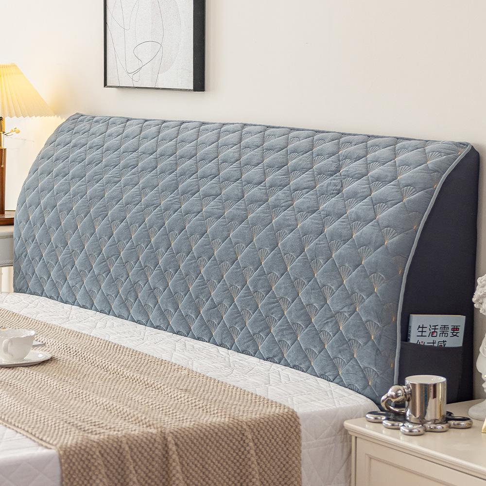 

Утолщенный чехол на изголовье кровати Скандинавские мягкие чехлы на изголовье Однотонный Съемный чехол для изголовья Спальня Спинка Защитный чехол от пыли W150xH70cm 1pcs