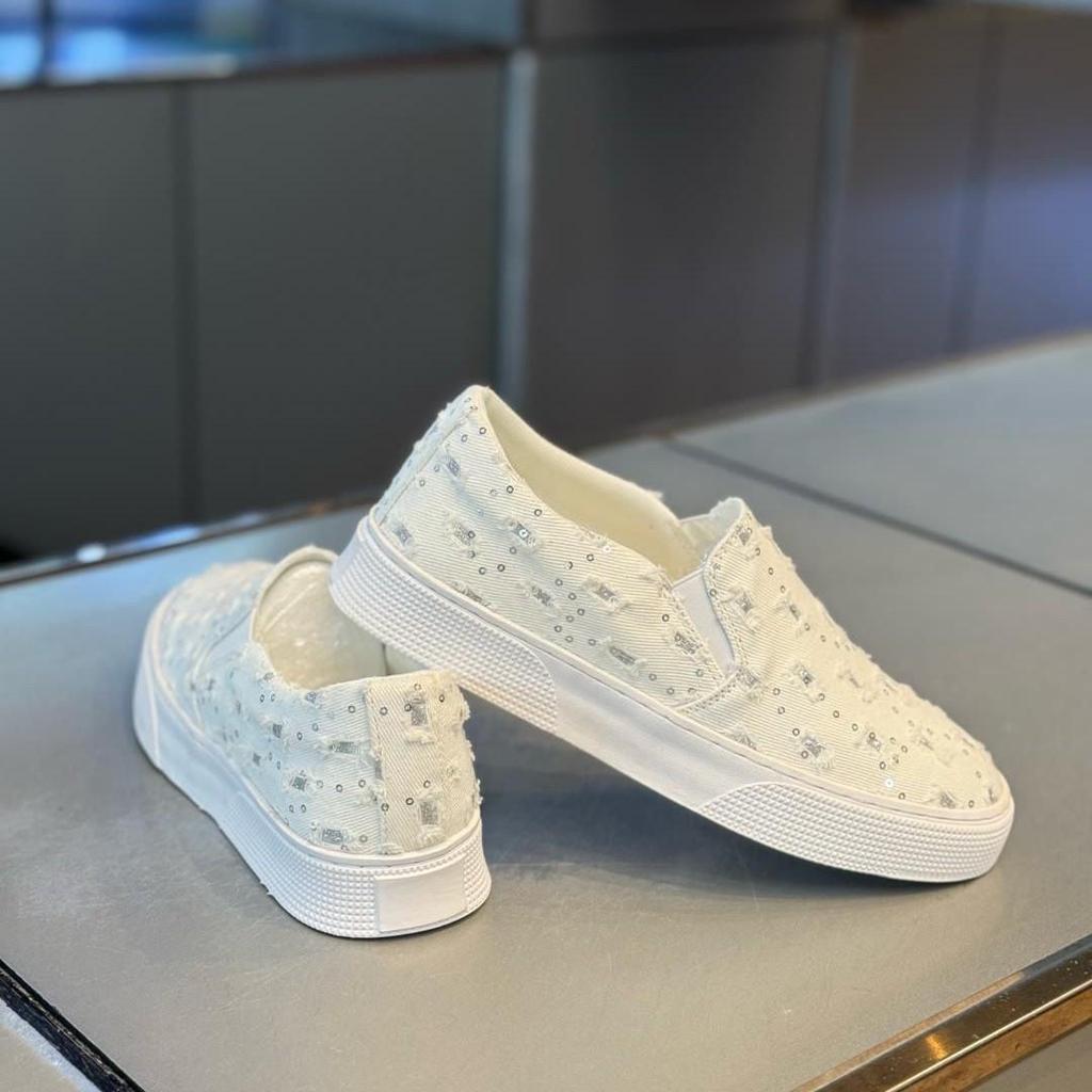 Herren Leichte Slip-On Canvas Schuhe - Sommer Casual, Bequem, Pailletten-Verzierter Stil