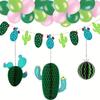6 ks Kaktusová buněčná koule Party dekorace Papírová nástěnná závěsná ozdoba Pro narozeniny Svatba Tematická party dekorace