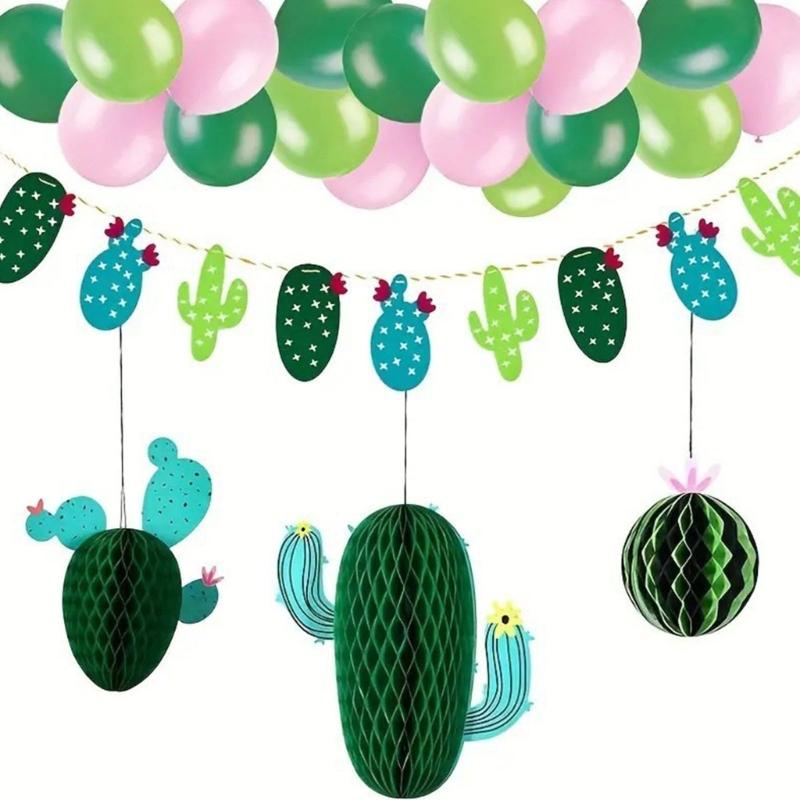 6 ks Kaktusová buněčná koule Party dekorace Papírová nástěnná závěsná ozdoba Pro narozeniny Svatba Tematická party dekorace