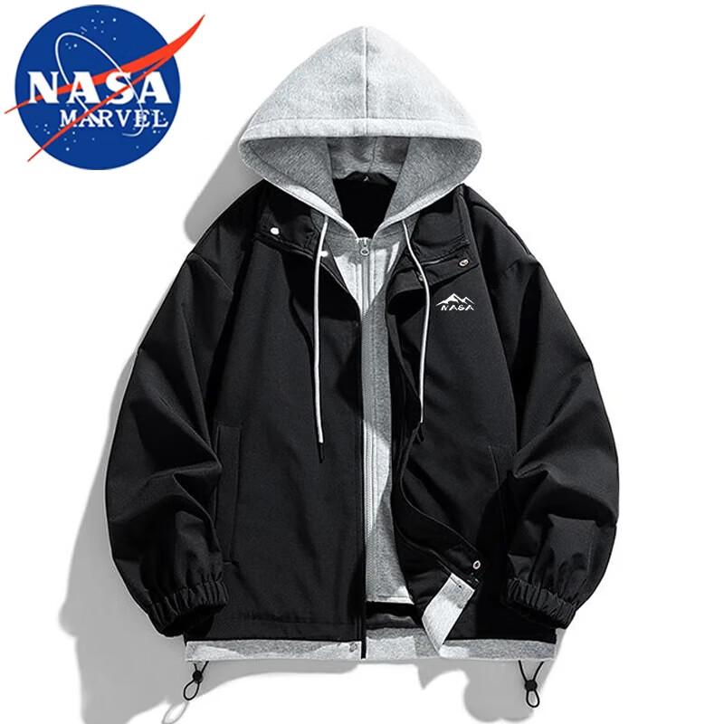 NASA MARVEL Kapuzenjacke im Fake-Zweiteiler-Look