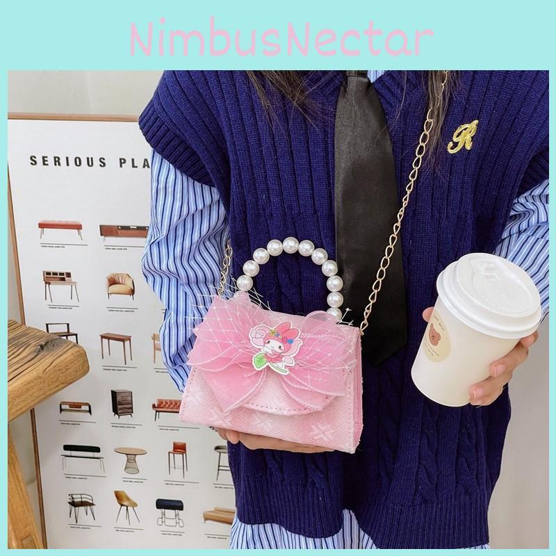 Delightful Princess Pearl Handbag With Colorful Characters For Young Children