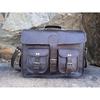 Handmade Black Leather Messenger Bag: Large Laptop Briefcase