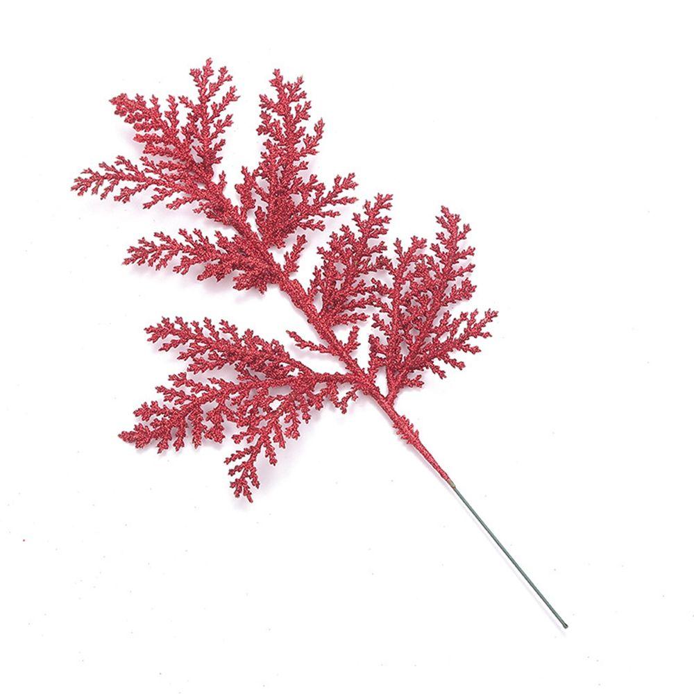 Wedding Home Glitter Glitter Leaves Christmas Tree Decor Artificial Flower Christmas Decorations