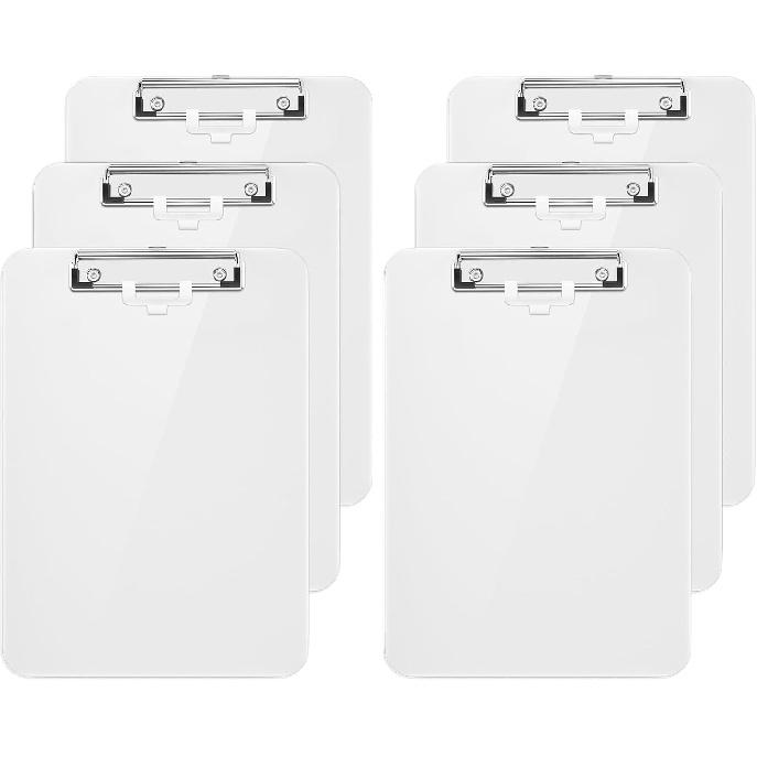 

Hongri Plastic Clipboard, White 8.5x11 Clipboard, A4 Letter Size Clipboards for Nurses, Students, Office and Women, Clipboard with Pen Holder and 1 Pack белый