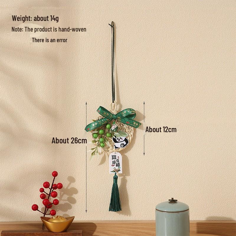 2026 Dragon Boat Festival Mugwort Fan Pendant & Indoor Sachet Bells for Door Handle and Decoration