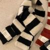 Soft Knit Striped Scarf for Women Men Skinny Wool Knitted Scarf Neckerchief Fall Winter Korean Y2K Scarf Christmas New Year Gift