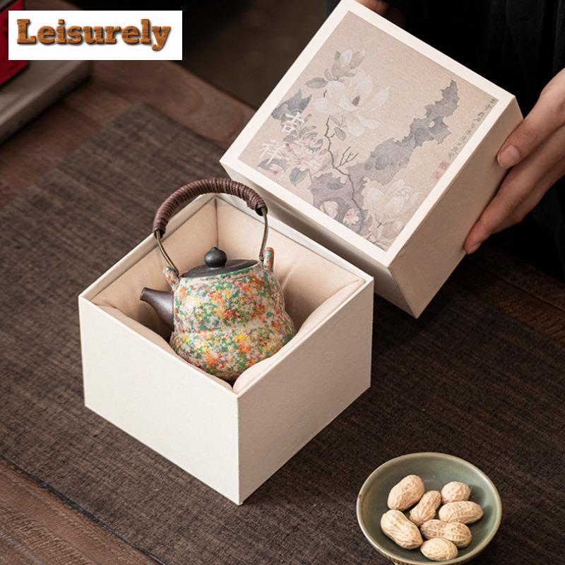 225ml Lifting Handle Teapot Zen Tea Infuser Pot Household Tea Soaking Kettle With Ball Hole Green Tea Cha Accessories Collection