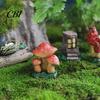 Statue Mini Resin Mushroom Figurine, Miniature Fairy Wild Garden Accessories, Little Ornament Fake for Micro Landscape Plant Pots Bonsai Decor